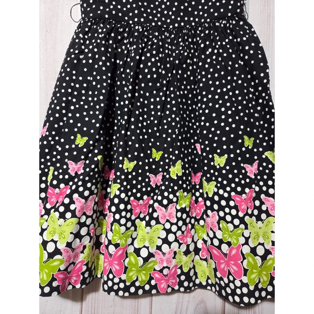 Girls 16 Black Polka Dot Butterfly Dress Party Bonnie Jean‎